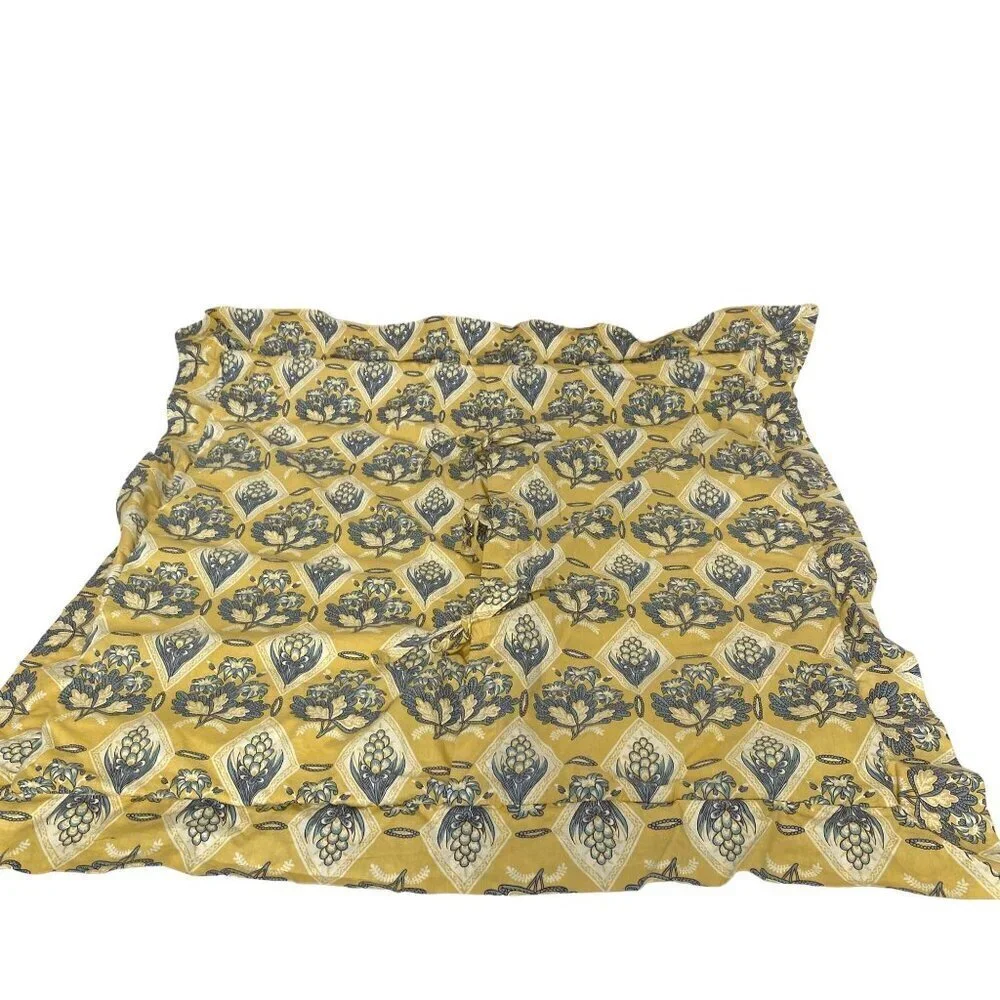 CHAMBERS Euro Sham Luxury Pillow Cover Quilted Cotton Yellow Blue French Country